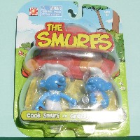 Smurfs Micro Village Papa Smurf & Smurfette DELUXE *2 IN 1 * NEIGHBOR PACK  Jakks